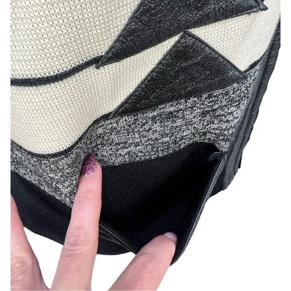 Vtg 70's Penney's International Imports Black/Cream/Gray Wool Zip up Vest Sz 14 - Picture 6 of 12